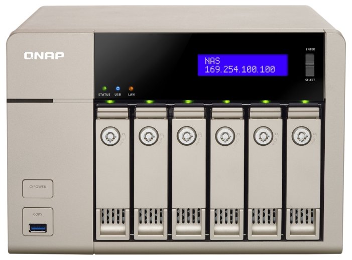 Сетевой накопитель (NAS) QNAP TVS-663-4G (фото modal 2)