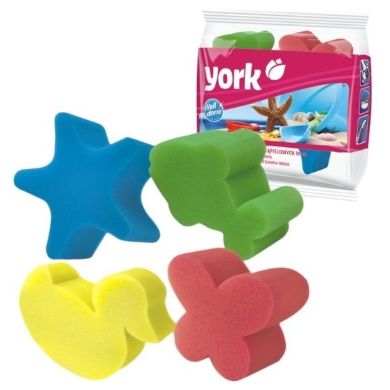 Губка York 4 шт. разноцветные (фото modal 1)