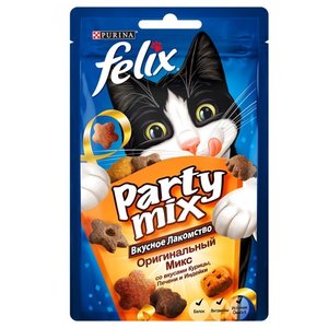 Лакомство для кошек Felix Party Mix Оригинальный микс со вкусом курицы, печени и индейки (фото modal nav 1)