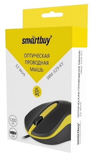 Мышь SmartBuy SBM-329-KY Black-Yellow USB (фото modal 4)