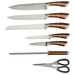 Набор Alpenkok 5 ножей, ножницы и мусат с подставкой АК-2090 (фото modal nav 2)