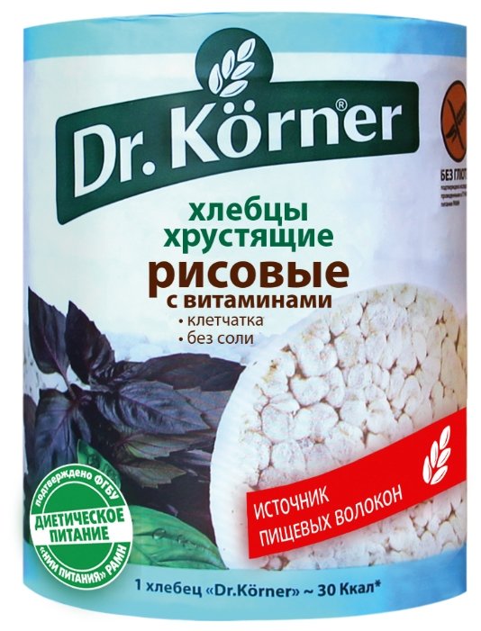 Хлебцы рисовые Dr. Korner с витаминами 100 г (фото modal 1)