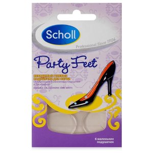 Scholl Party Feet Невидимые гелевые подушечки, ослабляющие дискомфорт, 6 шт (фото modal nav 1)