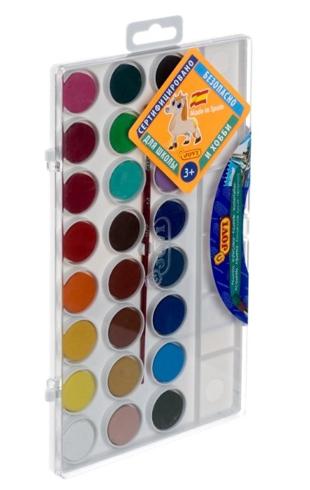 JOVI Акварельные краски 24 цвета с кисточкой (800/24) (фото modal 3)