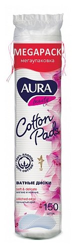 Ватные диски Aura Beauty Cotton pads с прошитыми краями (фото modal 1)