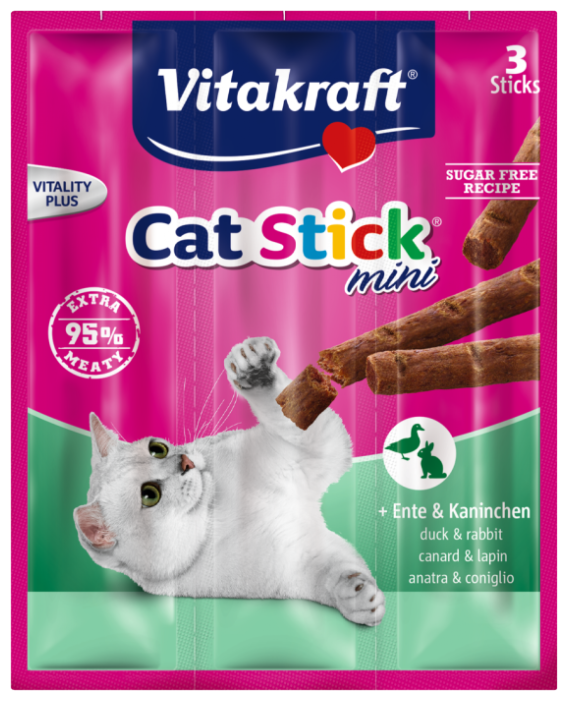 Лакомство для кошек Vitakraft Cat Stick mini Утка и кролик (фото modal 1)