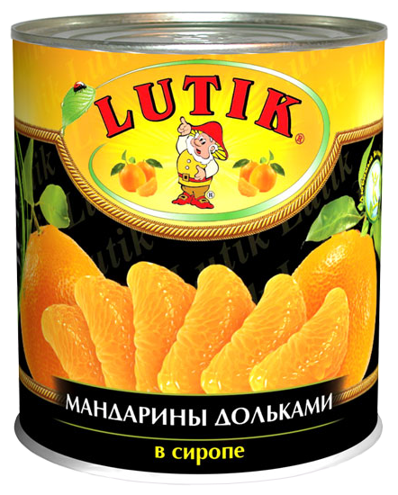 Консервированные мандарины Lutik дольками в сиропе, жестяная банка 312 г (фото modal 1)