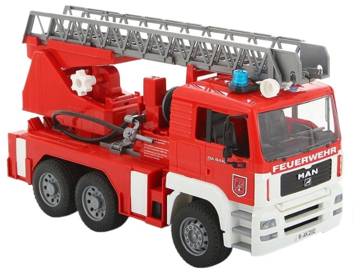 Пожарный автомобиль Bruder MAN с лестницей и помпой (02-771) 1:16 47 см (фото modal 1)