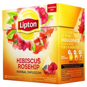 Чайный напиток красный Lipton Hibiscus Rosehip ароматизированный в пирамидках (фото modal nav 2)