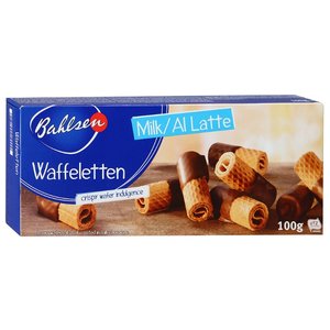 Вафельные трубочки Bahlsen Waffeletten Milk в молочном шоколаде 100 г (фото modal nav 1)