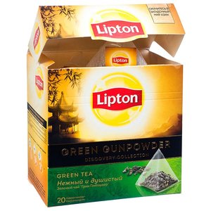 Чай зеленый Lipton Green Gunpowder ароматизированный в пирамидках (фото modal nav 3)