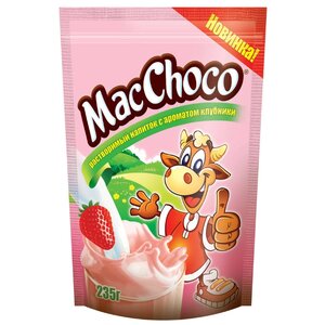 MacChoco Какао-напиток растворимый с ароматом клубники, пакет (фото modal nav 1)