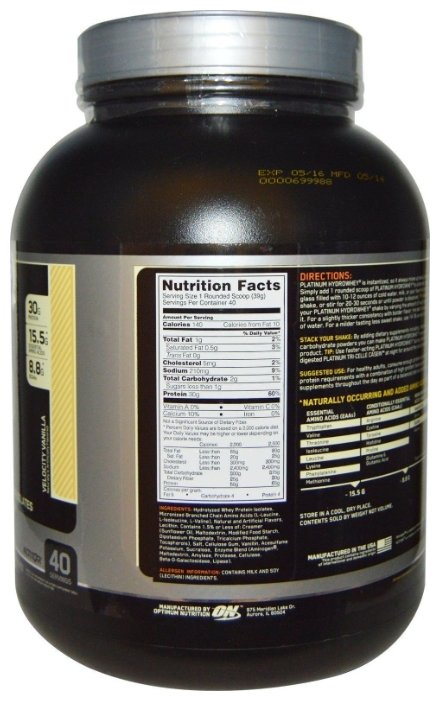 Протеин Optimum Nutrition Platinum Hydro Whey (1590 г) (фото modal 6)