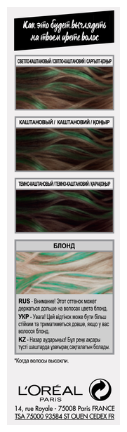 Гель L'Oreal Paris Colorista Hair Make Up для волос цвета брюнет, оттенок Зеленые Волосы (фото modal 3)