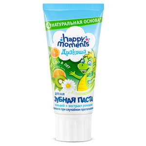 Зубная паста Happy Moments Дракоша со вкусом фруктовой мяты от 1 до 8 лет (фото modal nav 1)