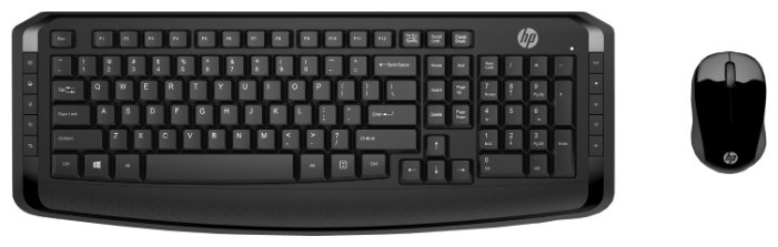Клавиатура и мышь HP 3ML04AA Wireless Keyboard and Mouse 300 Black USB (фото modal 1)