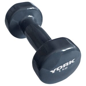 Гантель цельнолитая York Fitness DBY300 B26315g 1 кг серая (фото modal nav 1)