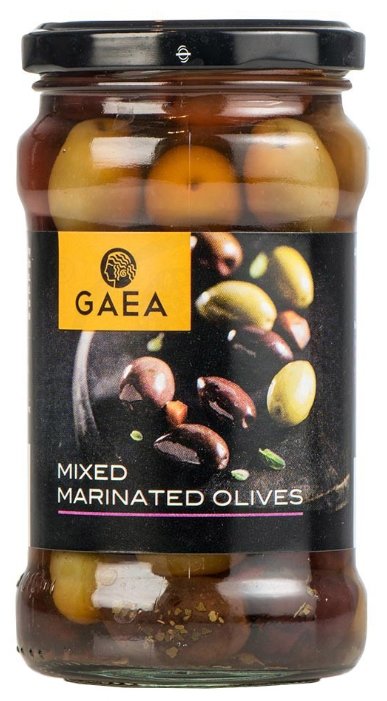 Gaea Ассорти из оливок в маринаде с косточкой, стеклянная банка 300 г (фото modal 1)