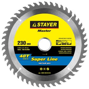 Пильный диск STAYER Super Line 3682-230-30-48 230х30 мм (фото modal nav 1)