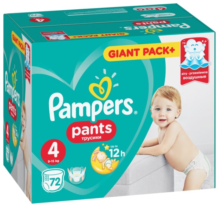 Pampers трусики Pants 4 (9-15 кг) 72 шт. (фото modal 1)
