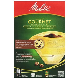 Одноразовые фильтры для капельной кофеварки Melitta Gourmet коричневые Размер 1х4 (фото modal nav 3)