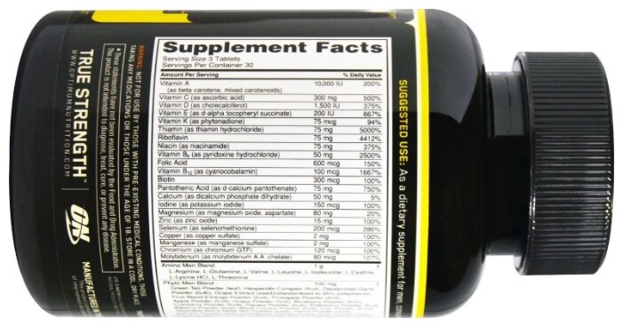 Минерально-витаминный комплекс Optimum Nutrition Opti-Men (90 таблеток) (фото modal 2)