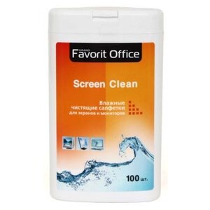 Favorit Office Screen Clean F130002 влажные салфетки 100 шт. для экрана (фото modal nav 1)