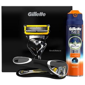 Набор Gillette футляр, гель для бритья Fusion ProGlide Sensitive, бритва Fusion ProShield (фото modal nav 1)