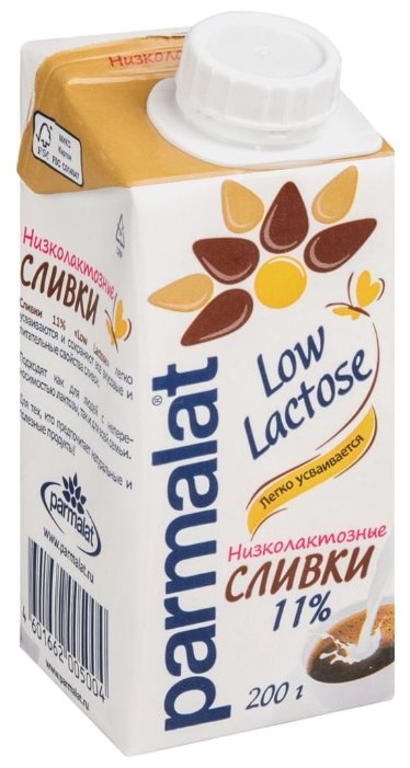 Сливки Parmalat ультрапастеризованные Low Lactose 11%, 200 г (фото modal 1)