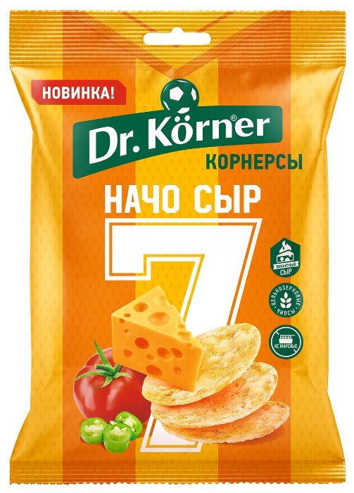 Чипсы Dr. Korner цельнозерновые кукурузно-рисовые корнерсы Начо сыр (фото modal 1)
