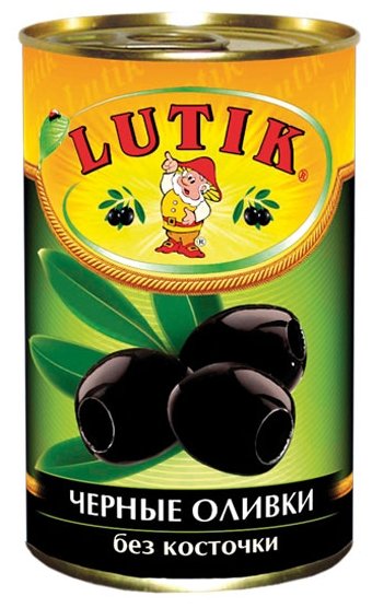 Lutik Черные оливки без косточки в рассоле, жестяная банка 314 мл (фото modal 1)