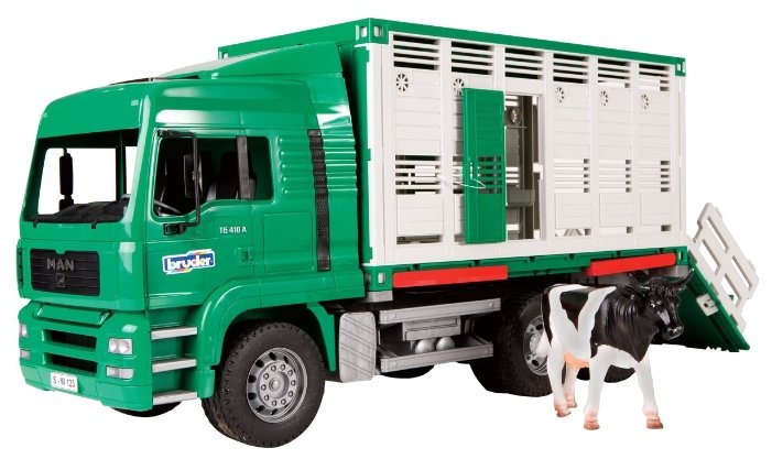 Фургон Bruder MAN для перевозки животных с коровой (02-749) 1:16 52 см (фото modal 1)