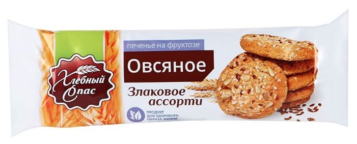 Печенье Хлебный Спас овсяное Злаковое ассорти на фруктозе, 250 г (фото modal 1)