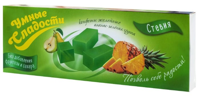 Конфеты желейные Умные сладости без сахара ананас-зеленая груша 90 г (фото modal 1)