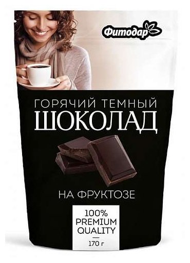 Фитодар Горячий шоколад растворимый темный на фруктозе, пакет (фото modal 1)