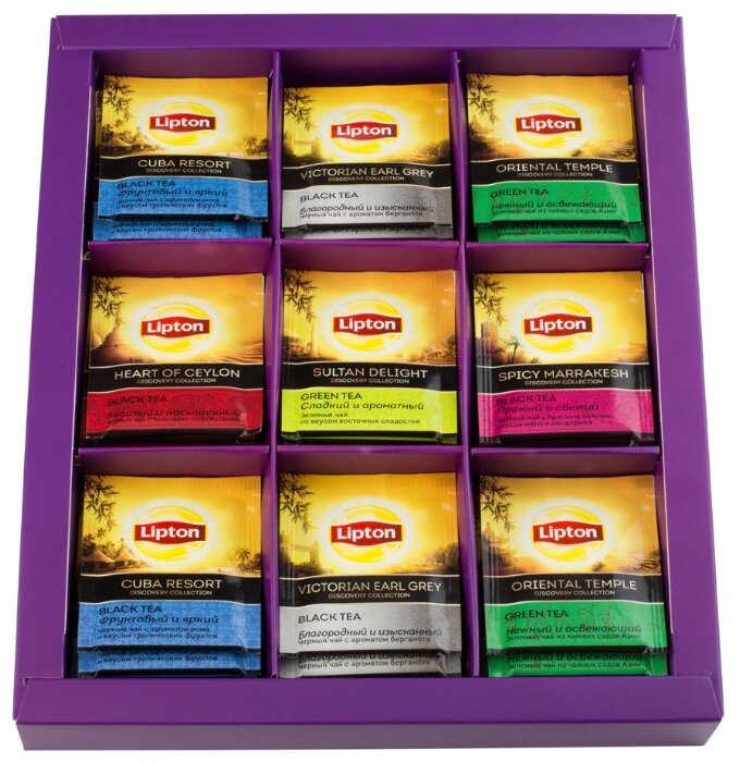 Чай Lipton Подарочная коллекция ассорти в пакетиках подарочный набор (фото modal 4)