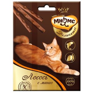 Лакомство для кошек Мнямс Деликатес Лакомые палочки с лососем и манго (фото modal nav 1)