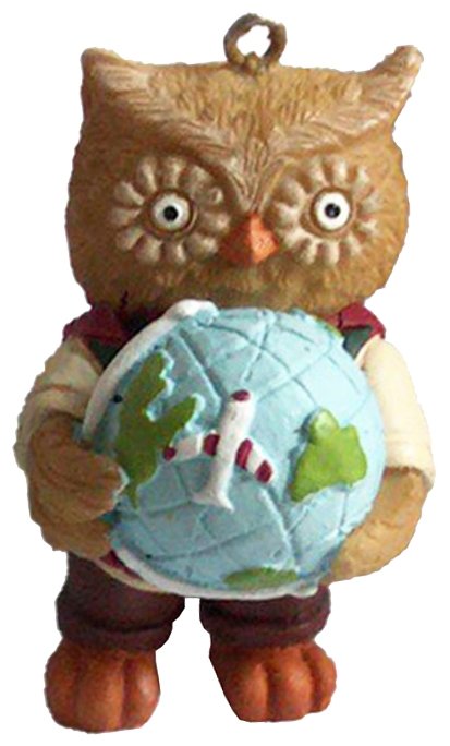 Елочная игрушка Феникс Present Сова с глобусом (77778) (фото modal 1)