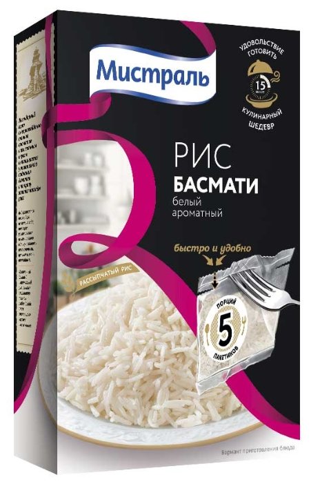 Рис Мистраль Басмати белый ароматный 400 г (фото modal 1)