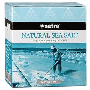 Setra Соль морская натуральная среднего помола, 500 г (фото modal nav 1)