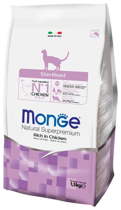 Корм для кошек Monge (1.5 кг) Cat Sterilized – для стерилизованных кошек (фото modal 1)