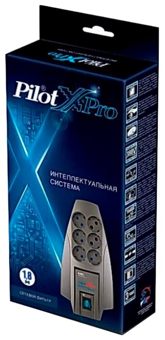 Сетевой фильтр Pilot XPro, серый, 1.8 м (фото modal 6)