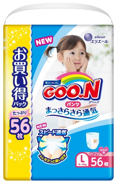 Goo.N трусики для девочек Ultra L (9-14 кг) 56 шт. (фото modal 1)