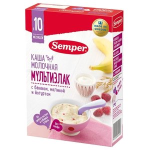 Каша Semper молочная мультизлак с бананом, малиной и йогуртом (с 10 месяцев) 200 г (фото modal nav 1)