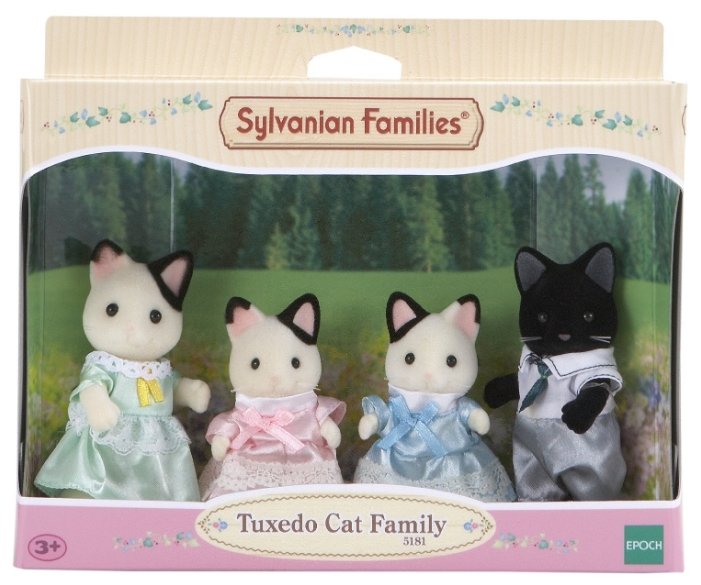 Игровой набор Sylvanian Families Семья чёрно-белых котов 5181 (фото modal 3)