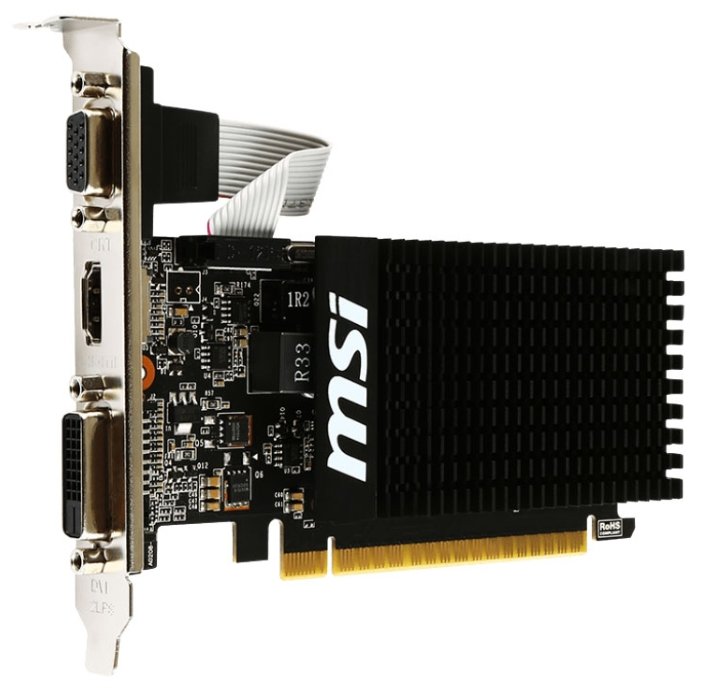 Видеокарта MSI GeForce GT 710 954Mhz PCI-E 2.0 1024Mb 1600Mhz 64 bit DVI HDMI HDCP Silent (фото modal 2)