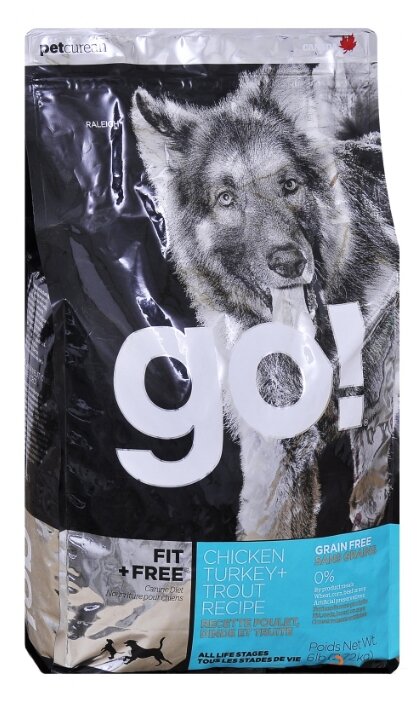 Корм для собак GO! (11.35 кг) Fit + Free Grain Free Dog Recipe (Turkey, chicken, trout, duck) (фото modal 1)