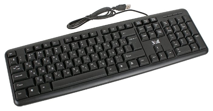 Клавиатура 3Cott 3C-WKB-600B Classic Black USB (фото modal 1)