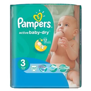 Pampers подгузники Active Baby-Dry 3 (4-9 кг) 22 шт. (фото modal nav 1)