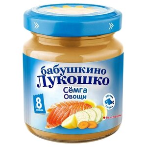 Пюре Бабушкино Лукошко семга-овощи (с 8 месяцев) 100 г, 1 шт (фото modal nav 1)